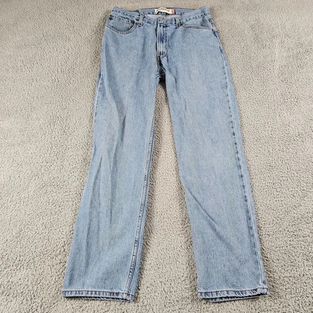 Levis 550 Jean Mens 33x32 Relaxed Straight Light Wash Grunge Cowboy Skater Work
